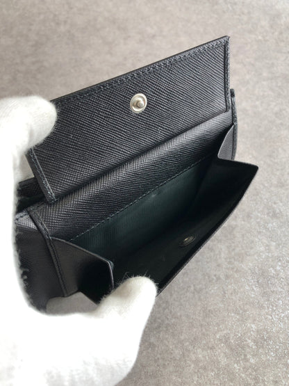 PRADA Logo Embossed Folded Wallet Black Vintage g5i3kc