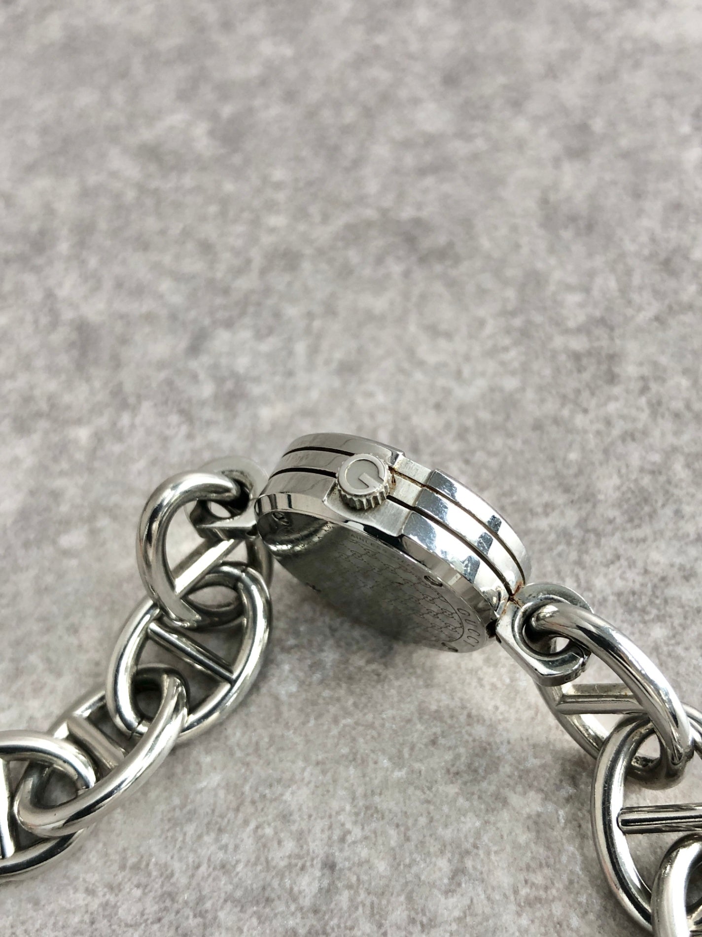 GUCCI Logo Bracelet Watch Silver Vintage 28nhzx