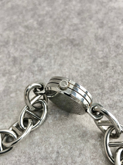 GUCCI Logo Bracelet Watch Silver Vintage 28nhzx