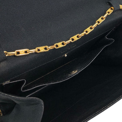 CELINE Triomphe Chain Shoulder bag Black Vintage 7i7ugg