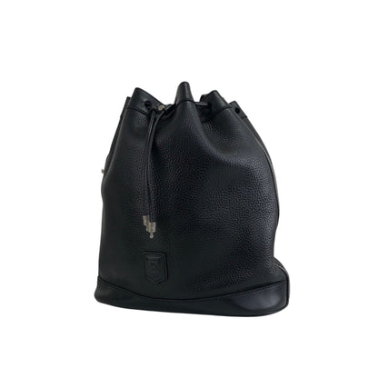 CELINE Blason Drawstring Shoulder bag Black Vintage 2mfbtc
