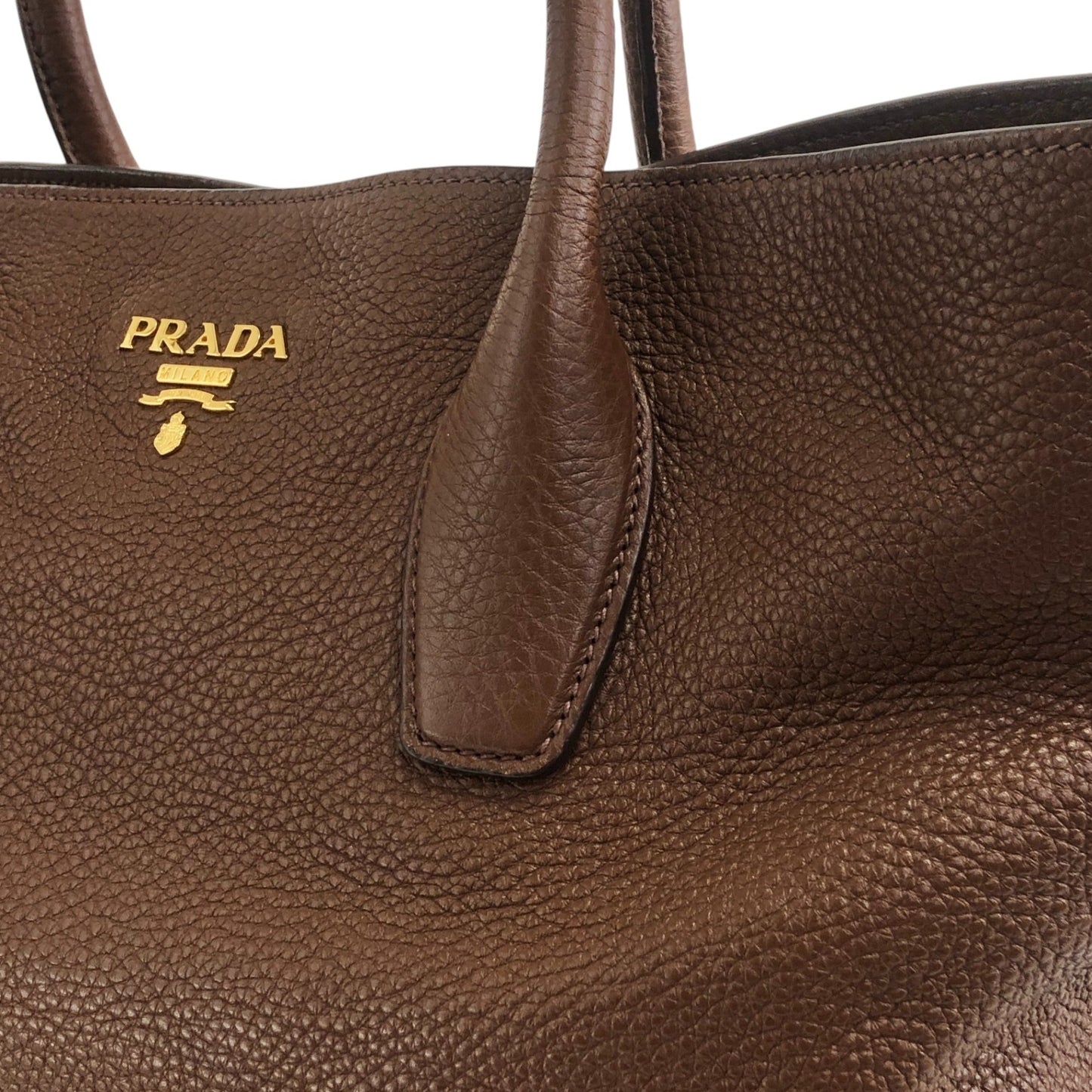 PRADA Logo Two-way Handbag Shoulder bag Brown Vintage y4cj6y
