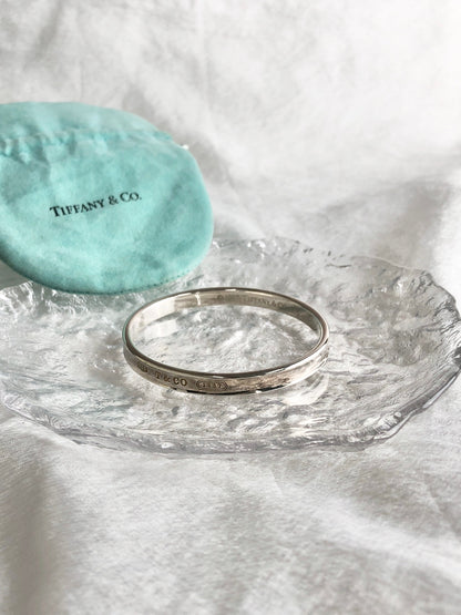 Tiffany & Co. Logo Bangle Silver Vintage 3smedf