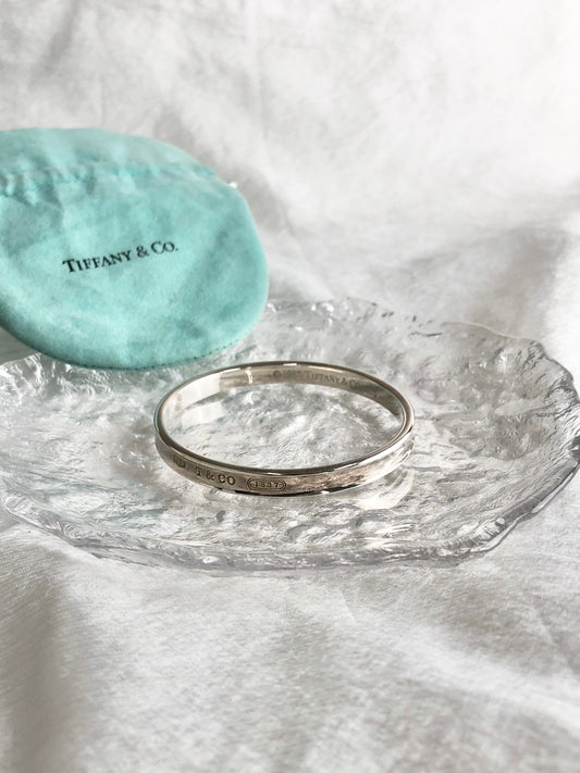 Tiffany & Co. Logo Bangle Silver Vintage 3smedf