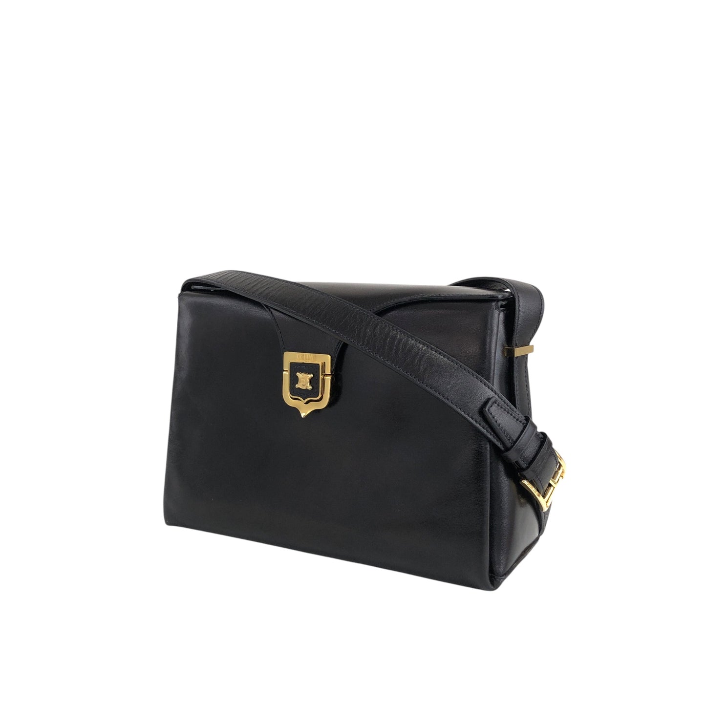 CELINE Blason Shoulder bag Black Vintage jvmcjz