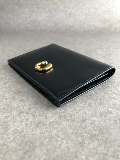 GUCCI Horseshoe Folded Wallet Dark Navy Vintage cvie2b