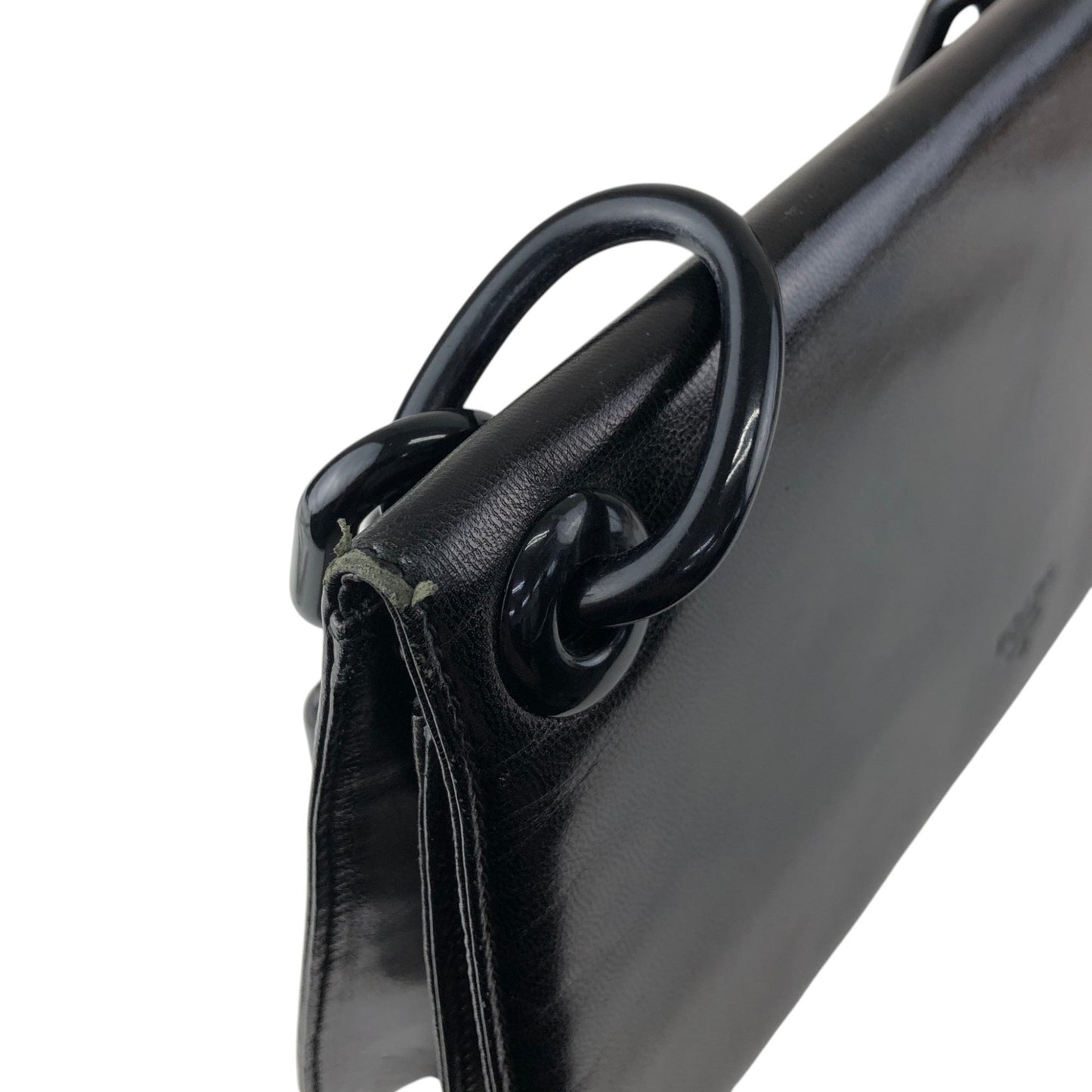PRADA Logo Chain Shoulder bag Black Vintage vksien