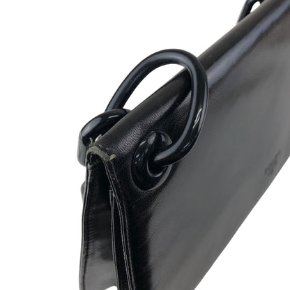 PRADA Logo Chain Shoulder bag Black Vintage vksien