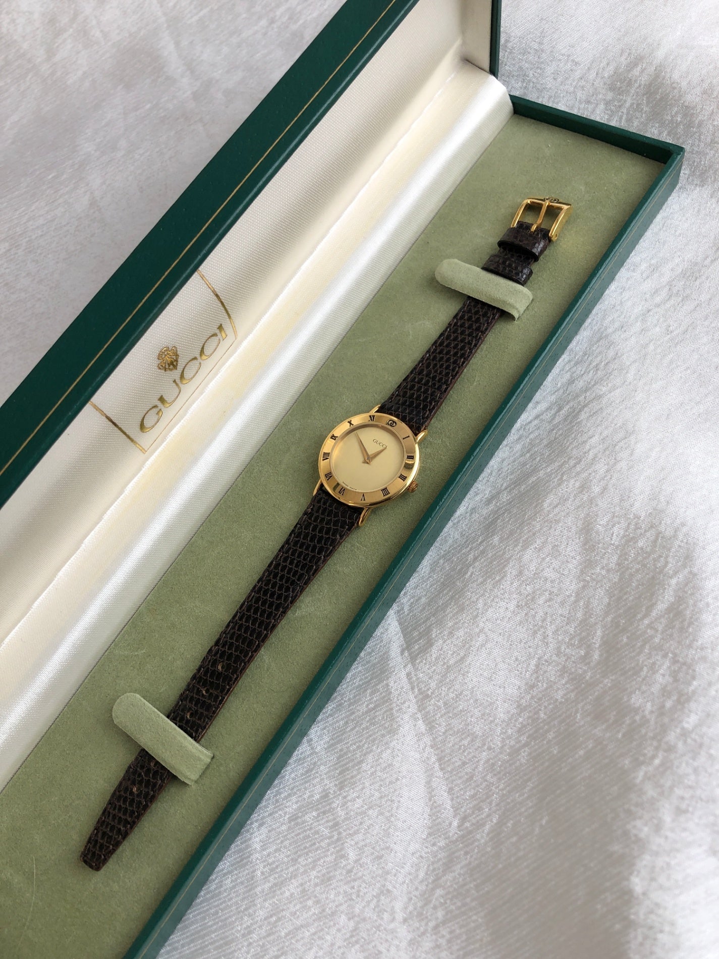 GUCCI Quartz Watch Brown×Gold Vintage cfa68u