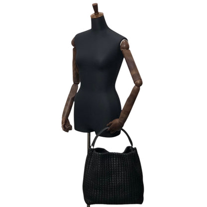 Bottega Veneta Intrecciato Handbag Black Vintage 5bnku4