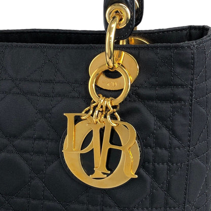 Christian Dior Lady Dior Cannage Logo Charm Two-way Handbag Shoulder bag Black Vintage wn3rsu
