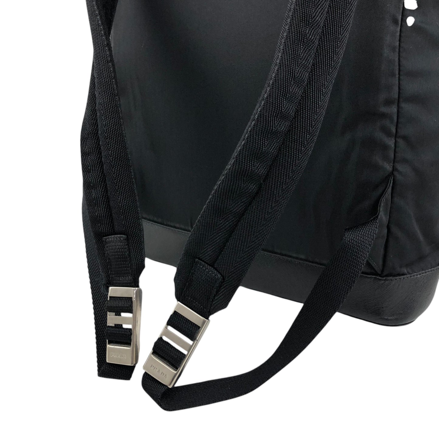 PRADA Tessuto Triangle Logo Backpack Black Vintage cdmpeg