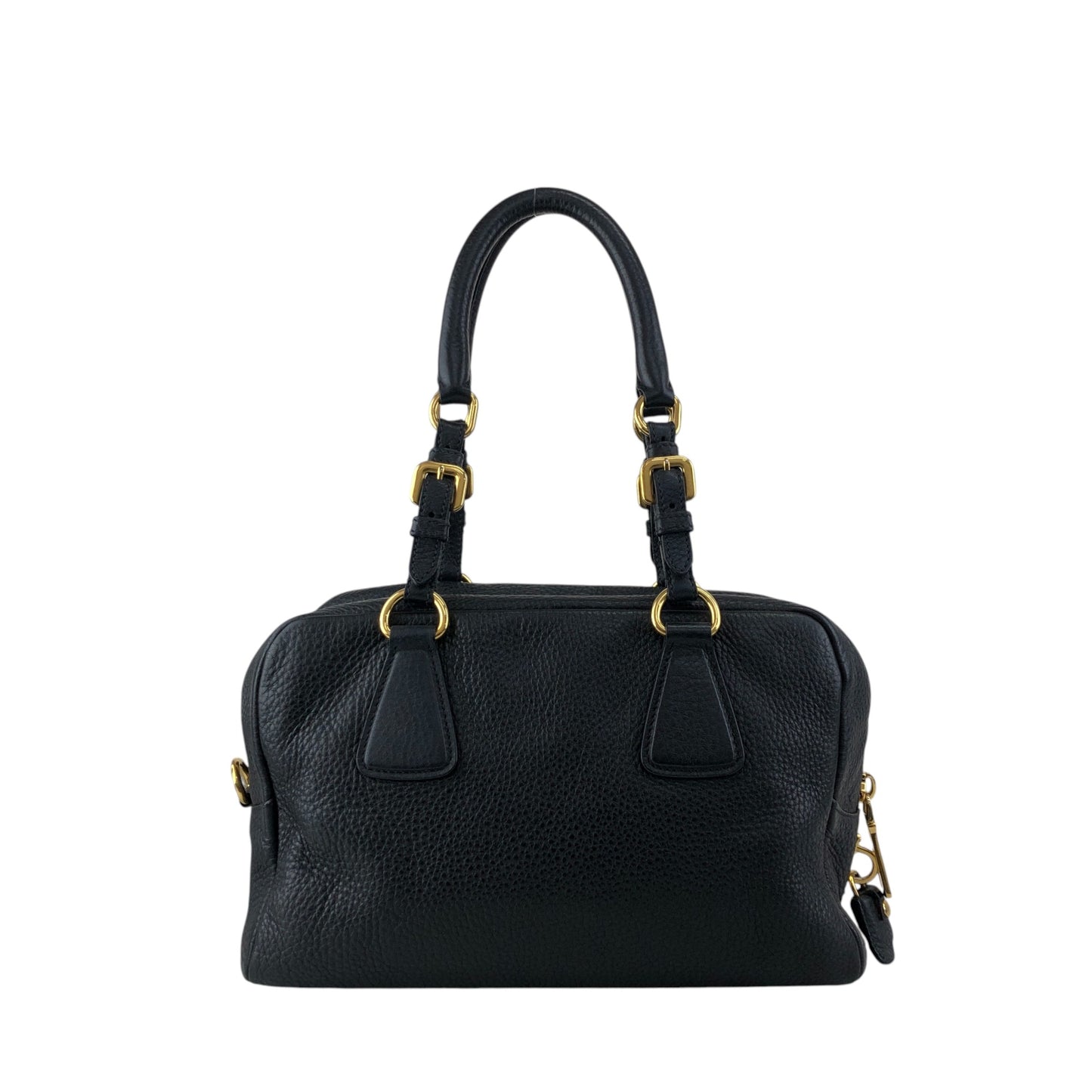 PRADA Logo Handbag Black Vintage nn2dx6