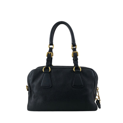 PRADA Logo Handbag Black Vintage nn2dx6