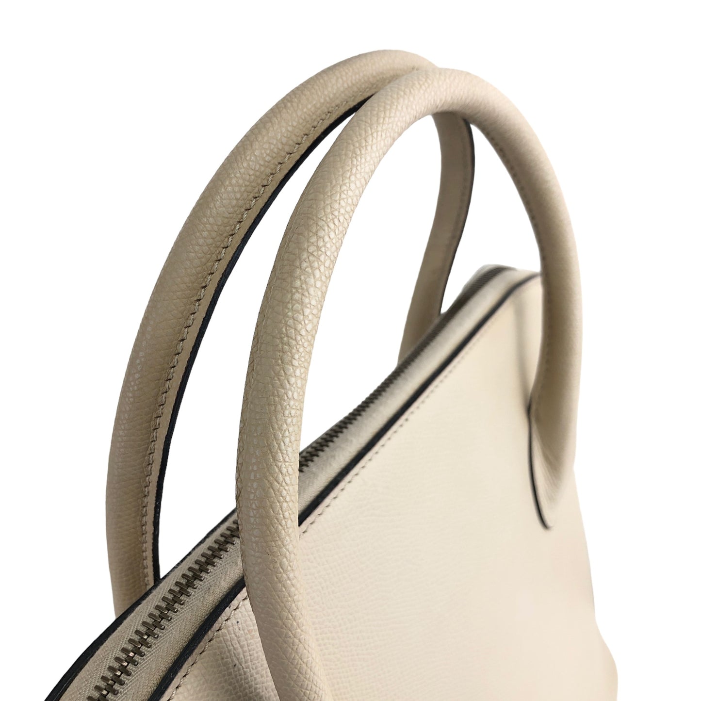 CELINE Leather Two-way Handbag Shoulder bag Ivory Vintage rg2xnh