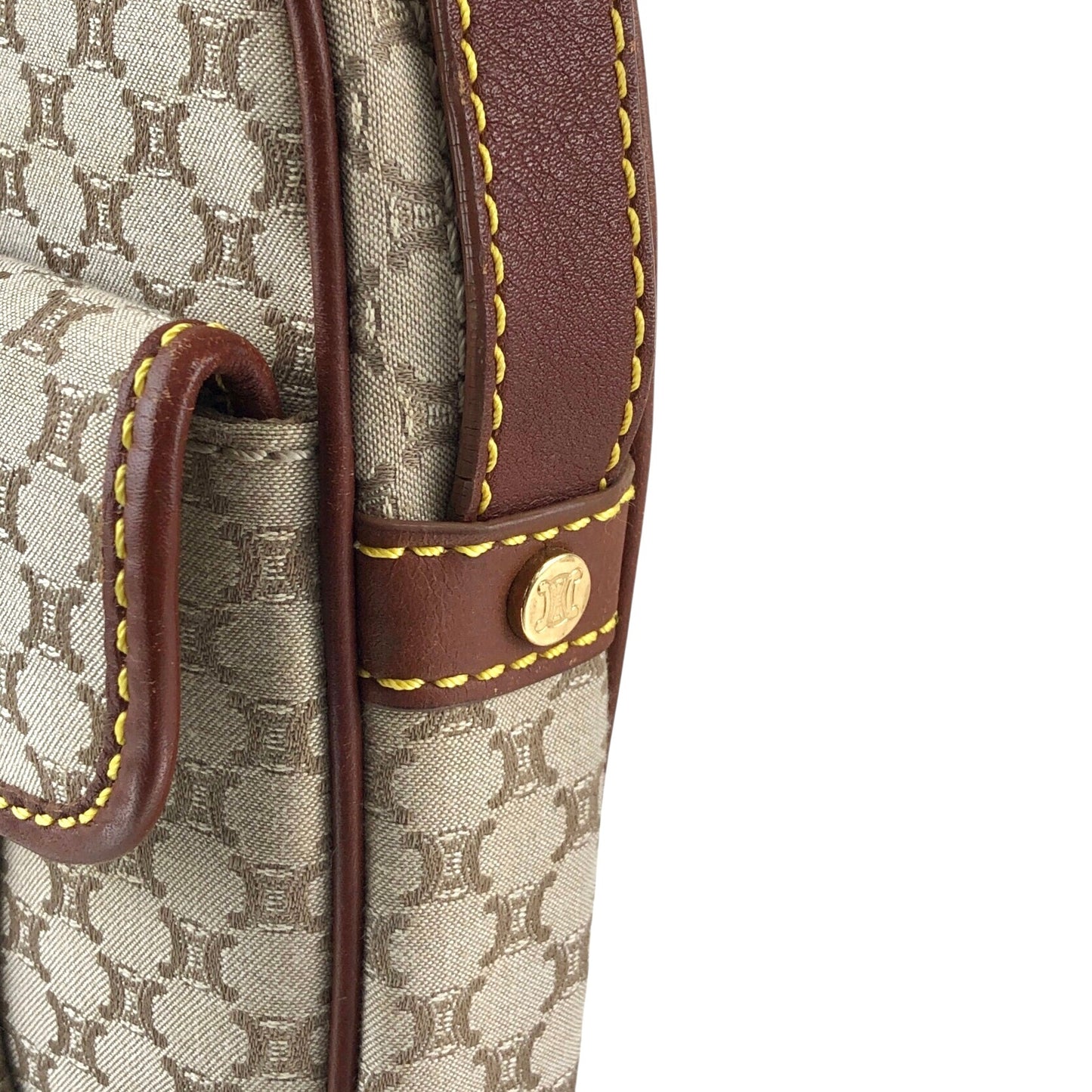 CELINE Blason Small Shoulder bag Beige Vintage yn4w5e