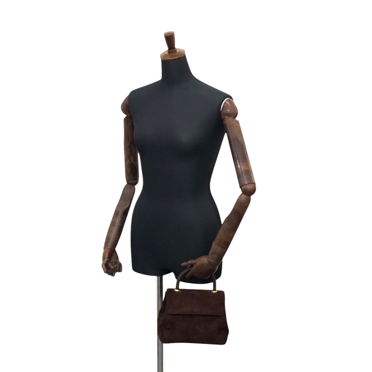 PRADA Logo Handbag Brown Vintage 8st8tj