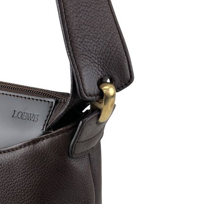 LOEWE Logo Embossed Shoulder bag Brown Vintage kv866j
