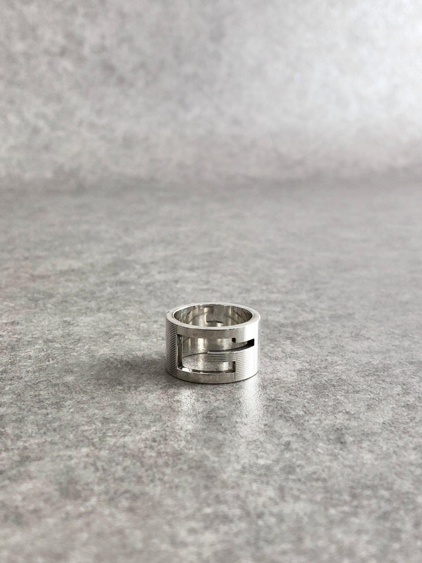 GUCCI Logo SILVER925 Ring Silver Vintage k7jbjt