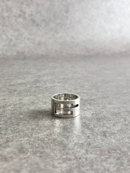 GUCCI Logo SILVER925 Ring Silver Vintage k7jbjt