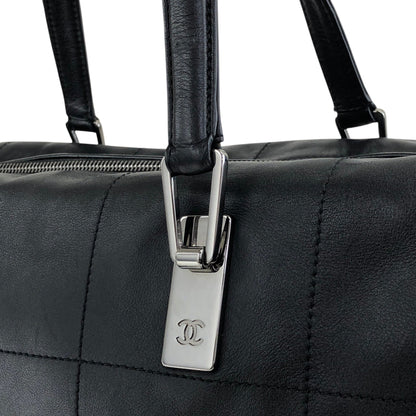 CHANEL Chocolate Bar Handbag Boston bag Black Vintage 6gabx8