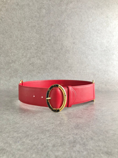 Christian Dior Logo Belt Red Vintage x8prhh