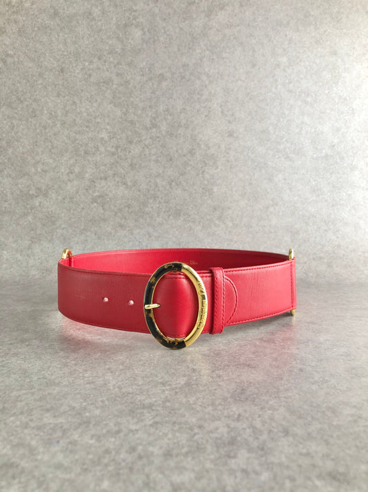 Christian Dior Logo Belt Red Vintage x8prhh