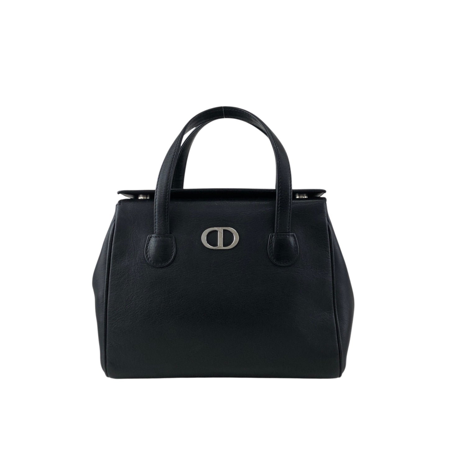 Christian Dior CD Logo Handbag Black Vintage hfa4nr