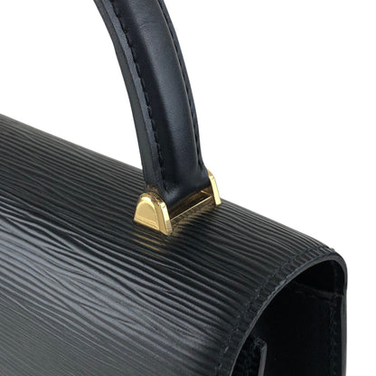 LOUIS VUITTON Turn Lock Handbag Black M52372 Vintage 48k8t4