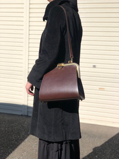 Christian Dior Metal Closure Two-way Handbag Shoulder bag Brown Vintage 2iixfe