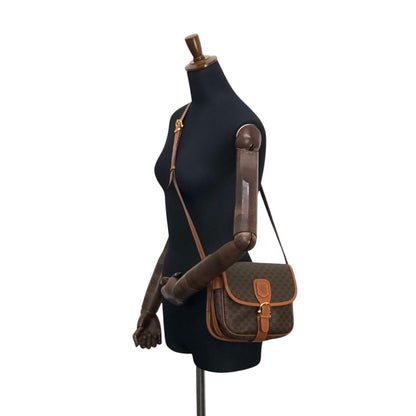 CELINE Macadam Blason Front Buckle Shoulder bag Brown Vintage need42
