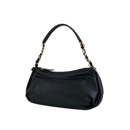Salvatore Ferragamo Vala Ribbon Chain Shoulder bag Black Vintage j65jf8
