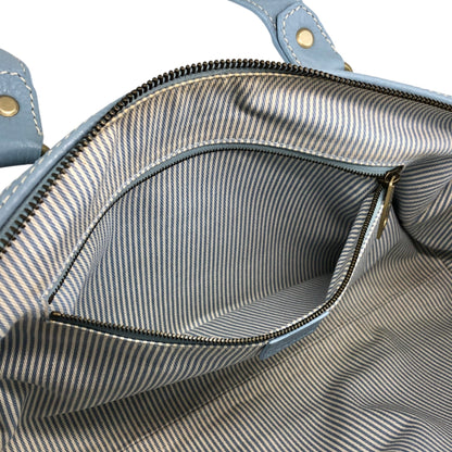 CELINE Blason Handbag Sky blue Vintage 5m2evd