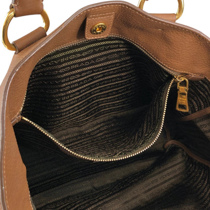 PRADA Logo Two-way Totebag Shoulder bag Brown Vintage 38ggy4