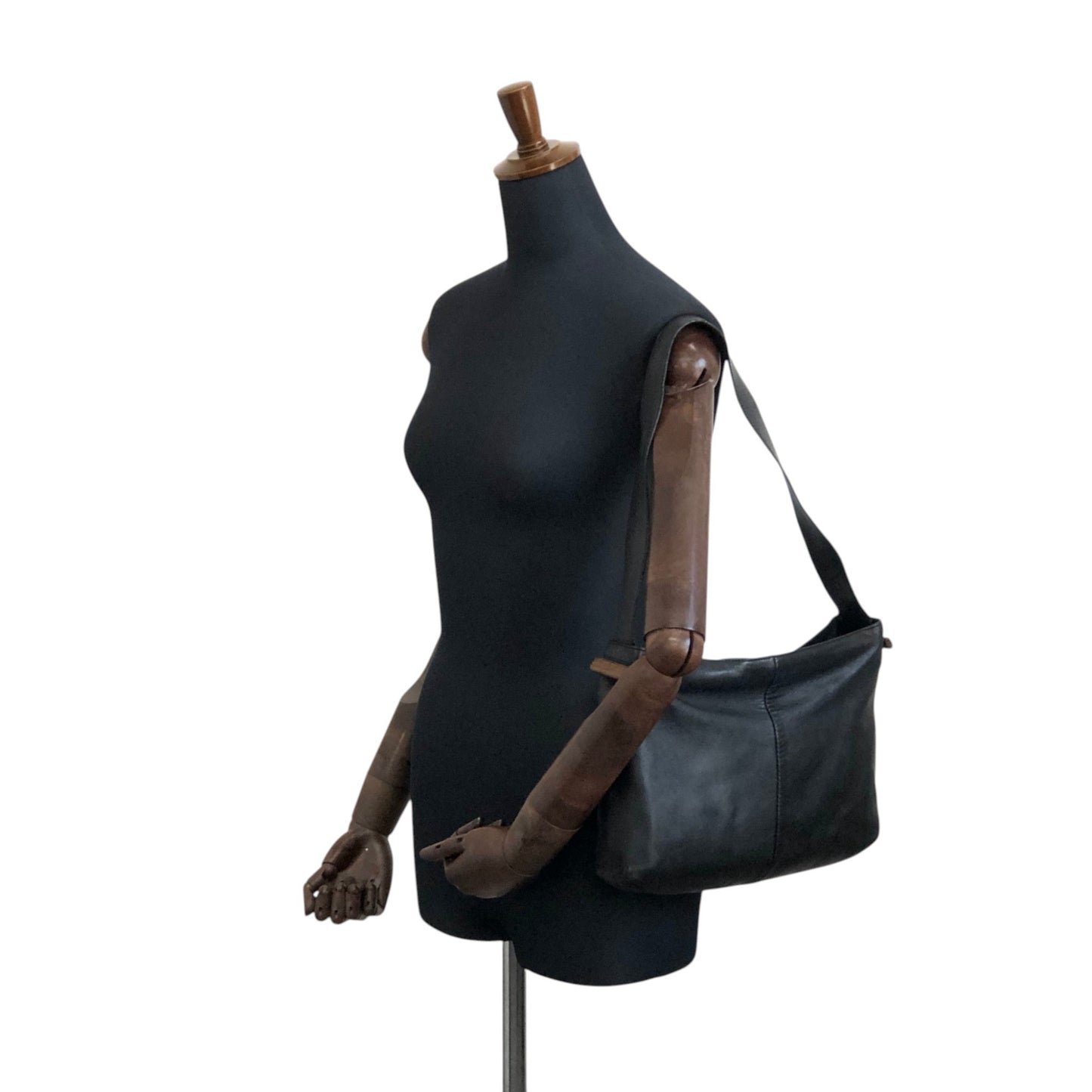 LOEWE Logo Shoulder bag Hobobag Black Vintage nj2ii2