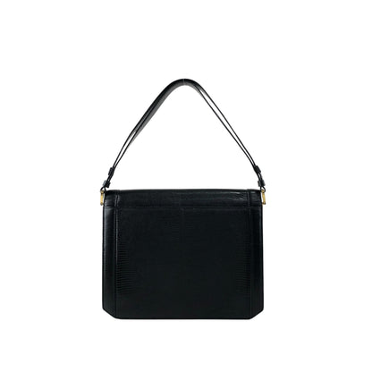 Yves Saint Laurent YSL Logo Shoulder bag Black Vintage mwbp36