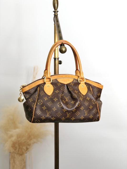 LOUIS VUITTON Monogram Handbag Brown Vintage v3t8ju