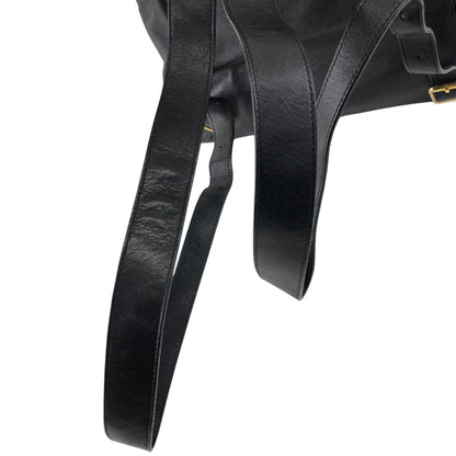 GUCCI Bamboo Front Buckle Backpack Black Vintage gaic2f