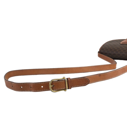 CELINE Macadam Blason Front Buckle Shoulder bag Brown Vintage g58842