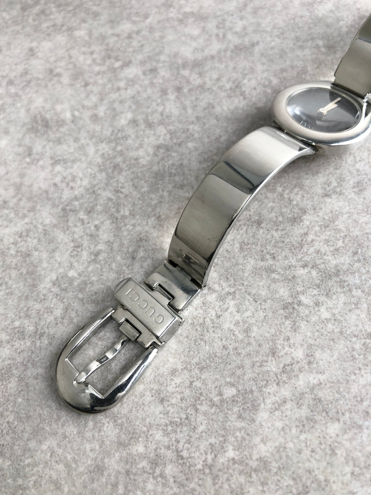 GUCCI Logo Quartz Watch Silver 6700L Vintage 7uaka3