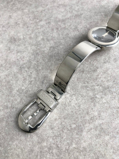 GUCCI Logo Quartz Watch Silver 6700L Vintage 7uaka3