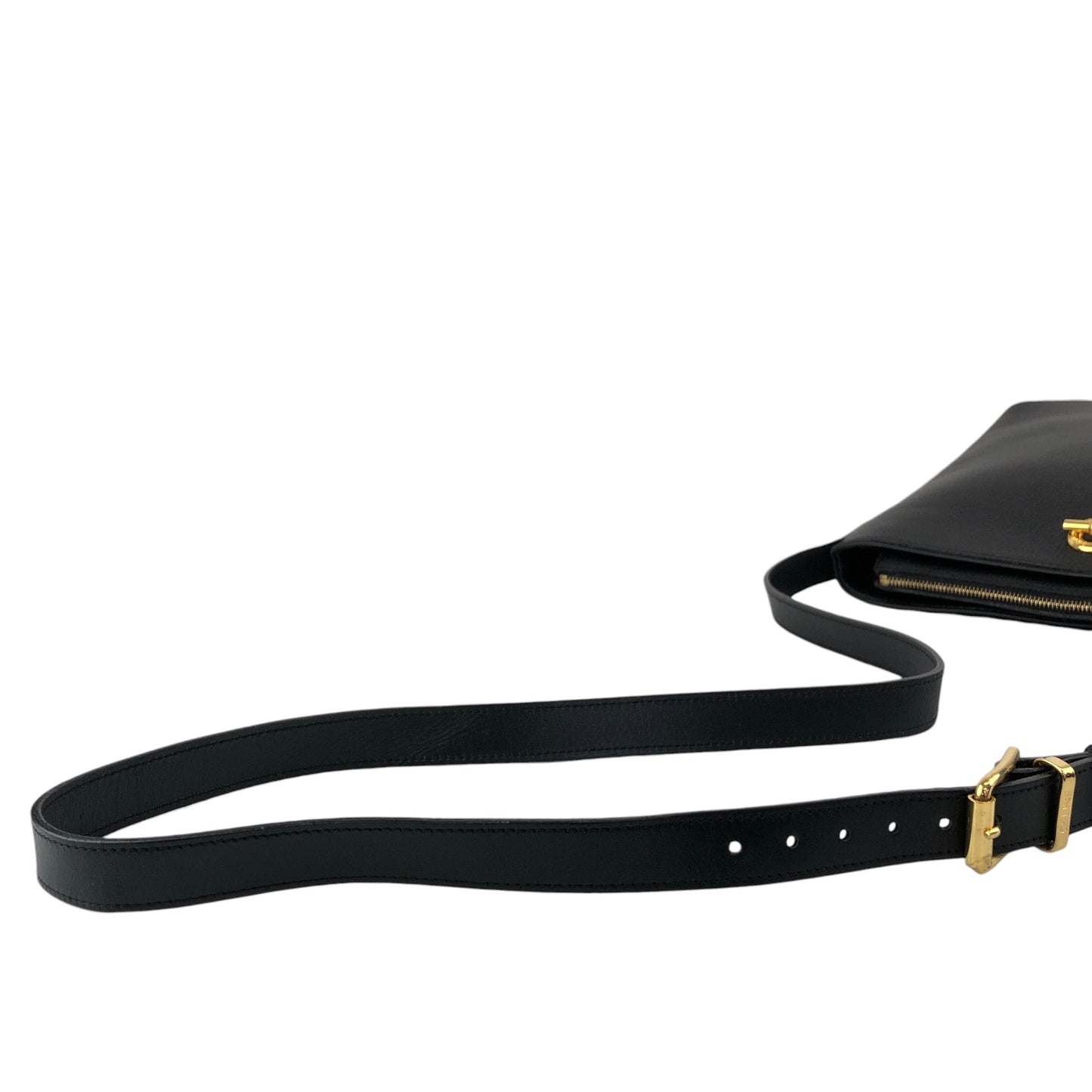 CELINE Toggle Clasp Shoulder bag Black Vintage agj7jw