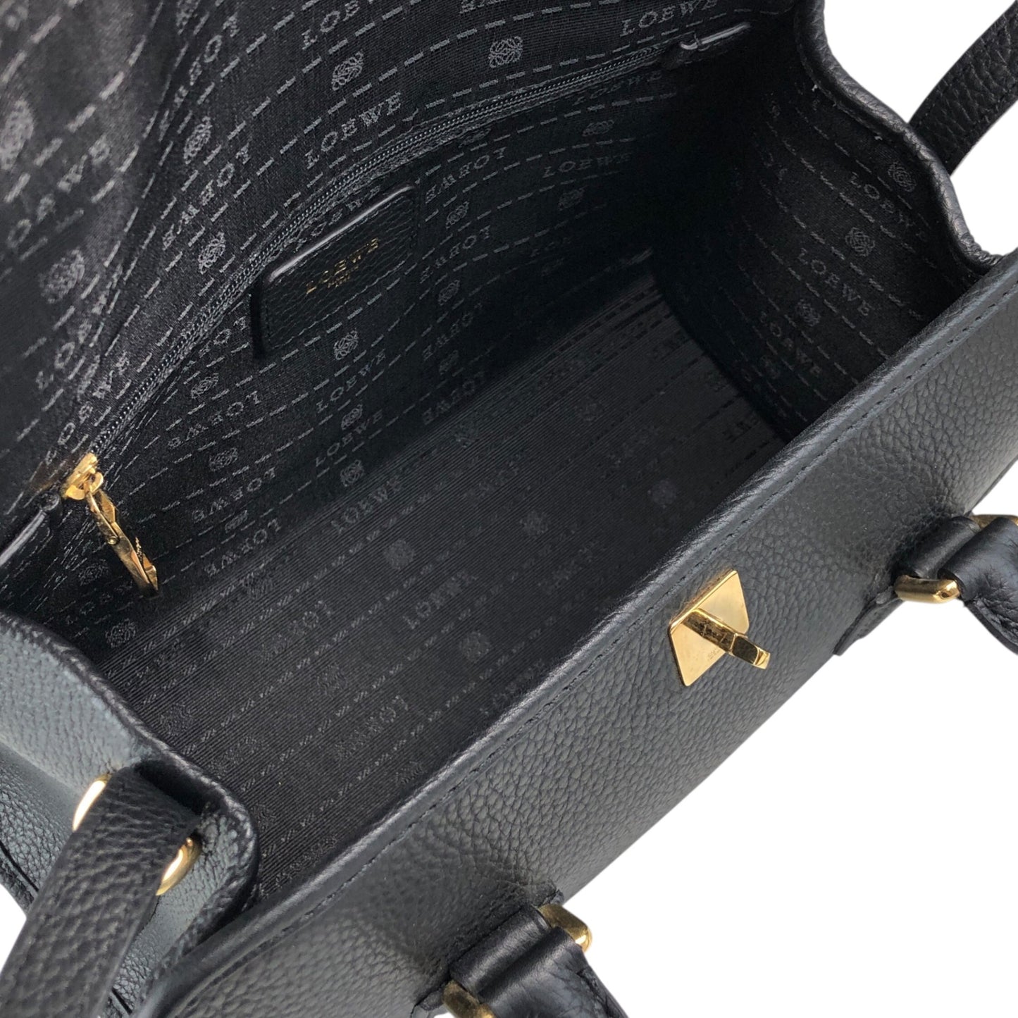 LOEWE Anagram Turn Lock Two-way Small Boston bag Shoulder bag Black Vintage v54wyi