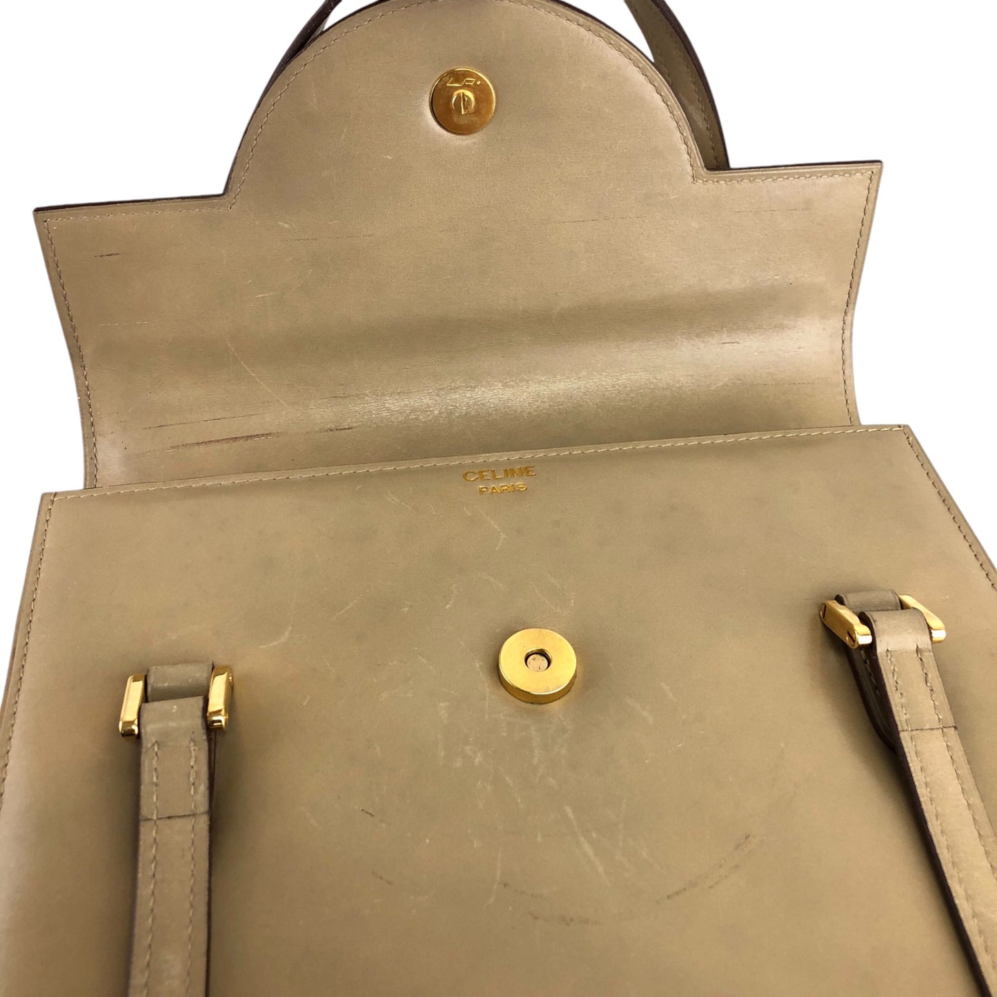 CELINE Starball Shoulder bag Totebag Beige Vintage p4tfb3