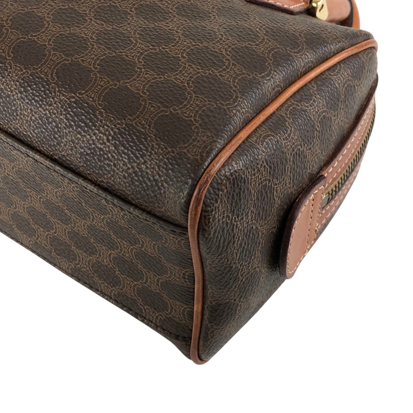 CELINE Macadam Blason Two-way Small Boston bag Shoulder bag Brown Vintage 2kpnhi