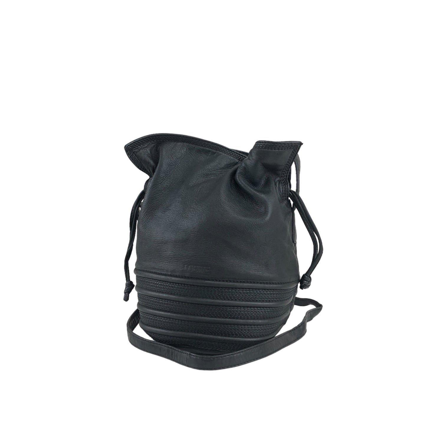 LOEWE Logo Drawstring Shoulder bag Black Vintage zu2rww