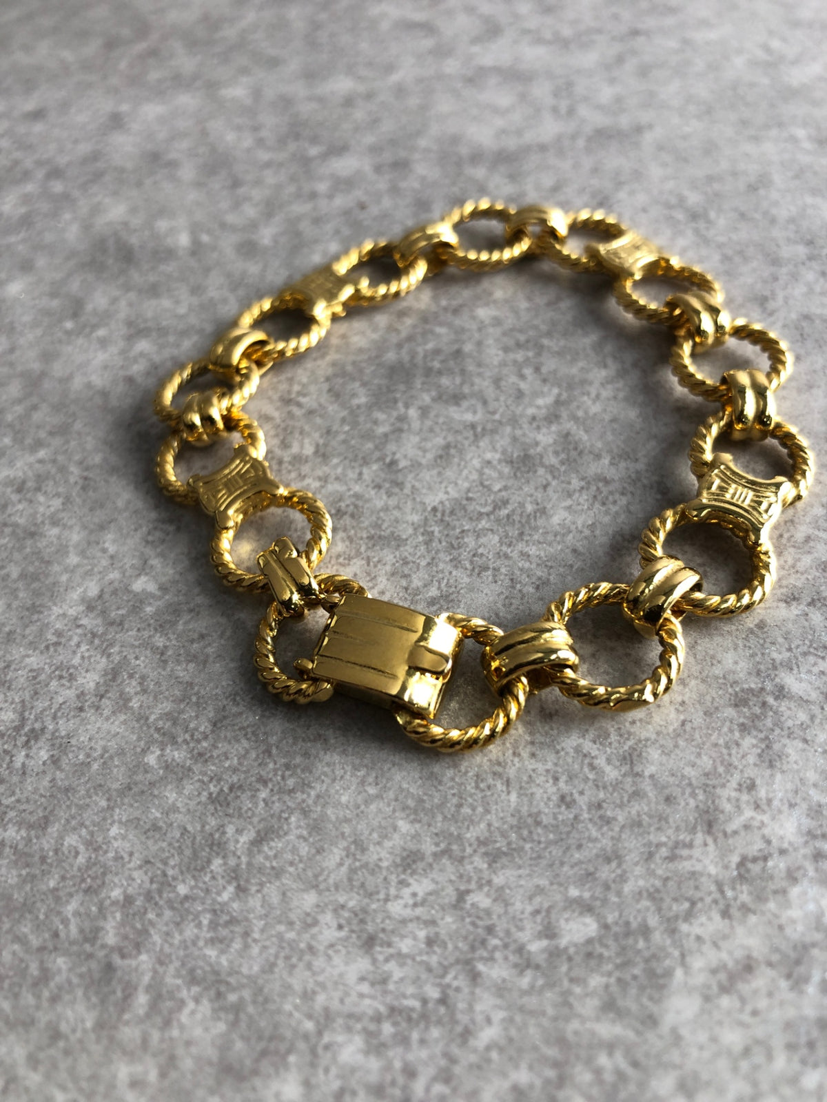 CELINE Blason Bracelet Gold Vintage sccyky