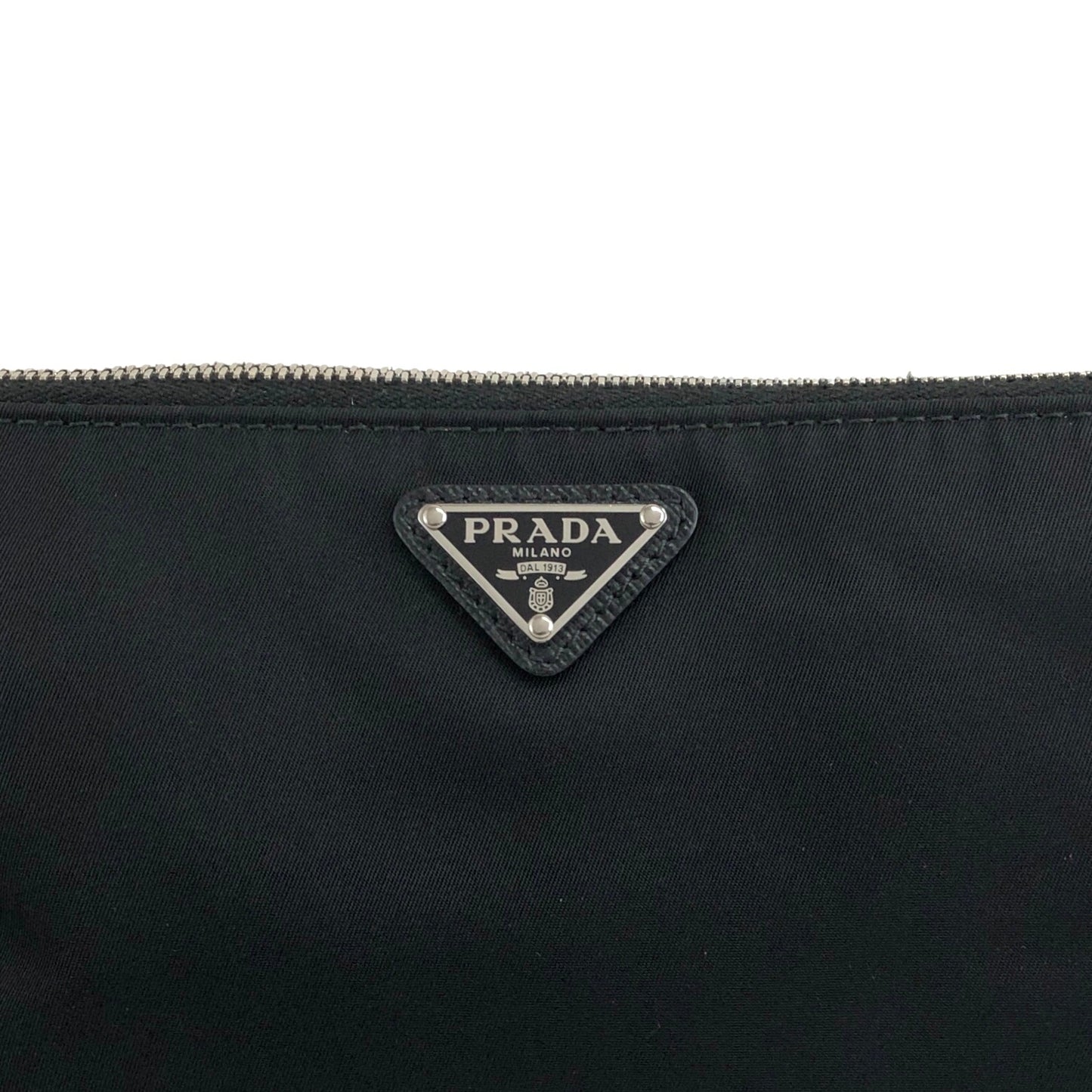 PRADA Triangle Logo Small Chain Handbag Black Vintage jtvddc