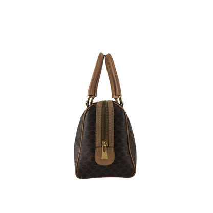 CELINE Macadam Triomphe Handbag Boston bag Brown Vintage 7bmypd