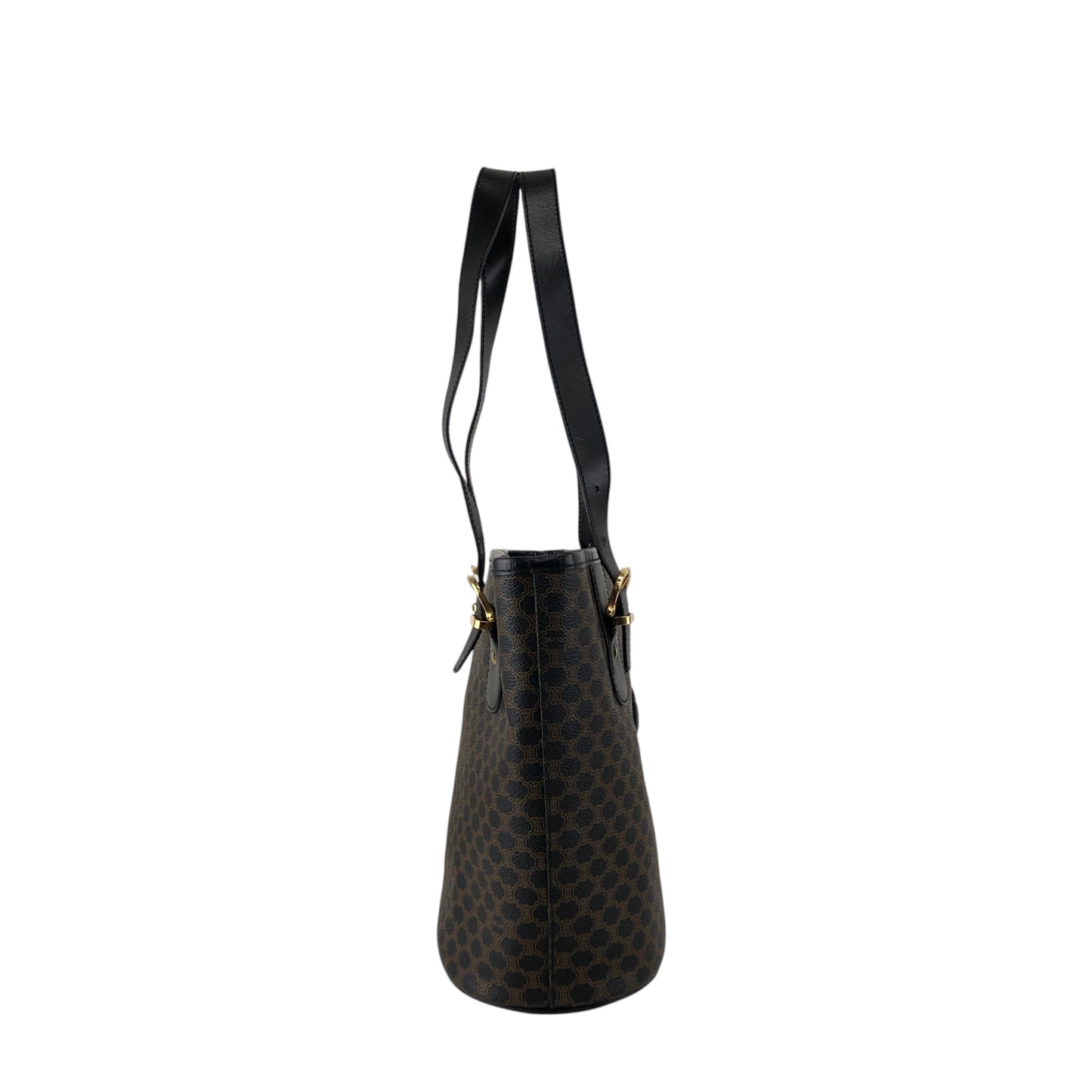 CELINE Macadam Blason Handbag Totebag Black Vintage 7r6v3e
